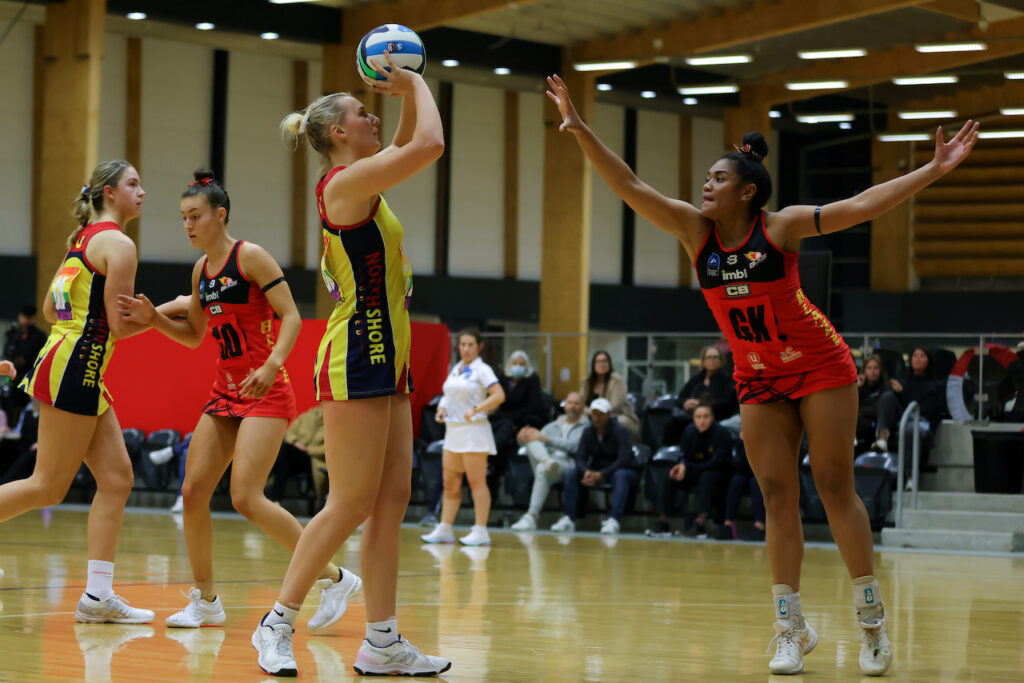 Origin Energy Premier League Netball Round 11: Pride Round match between South Coast Blaze and North Shore United in the 23s Division at Netball Central, on June 22, 2022, in Sydney (Image by: May Bailey | Clusterpix Photography)