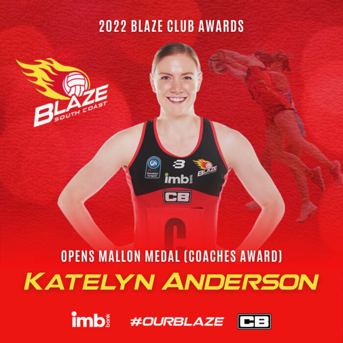 South Coast Blaze Club Awards 2022 Opens Katelyn